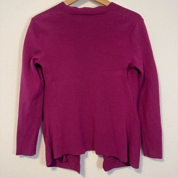 Talbots Scalloped Edged Fuchsia Open Front Cardigan Size Small - Picture 5 of 6